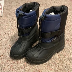 Kids Black and Blue Winter Boots